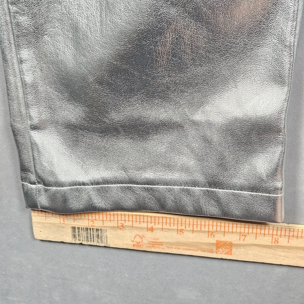 NEW Abercrombie & Fitch Pants Womens 28/6 Silver Faux Leather Ultra High Rise - Picture 11 of 13